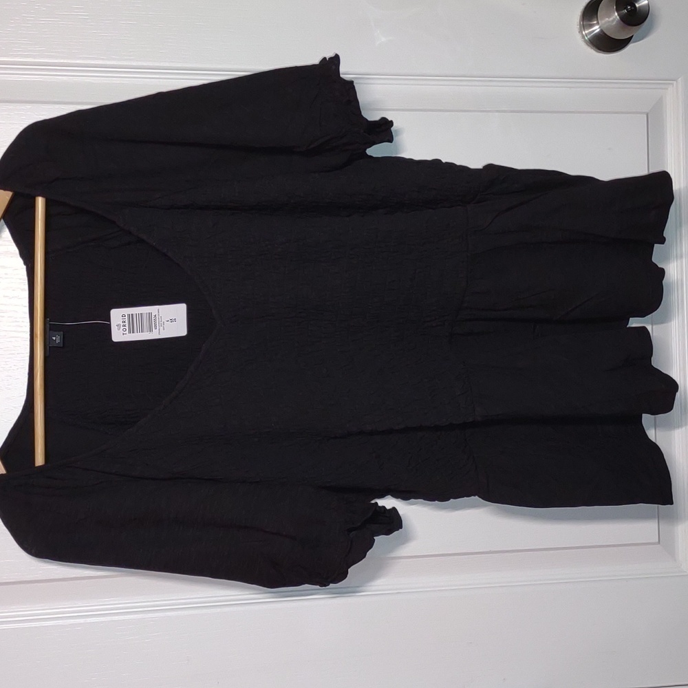 Torrid Black Babydoll Top size 4XL Smocked 4XL - Picture 6 of 11